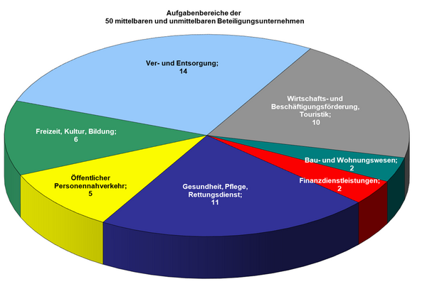 Bild vergrern: Diagramm Aufgabenbereiche der Beteiligungen