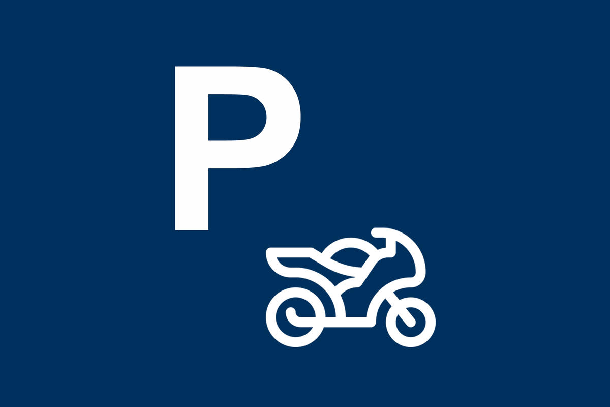 Sonderparkplatz Motorräder - Symbolbild