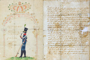 Bild vergrößern: Liebesbrief eines Soldaten 1813